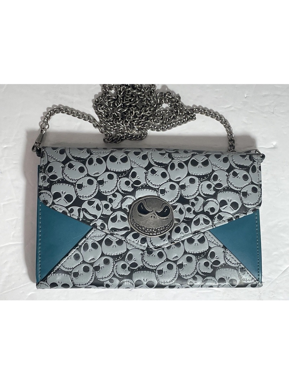 The Nightmare Before Christmas Jack Skellington Teal Accent Crossbody Wallet